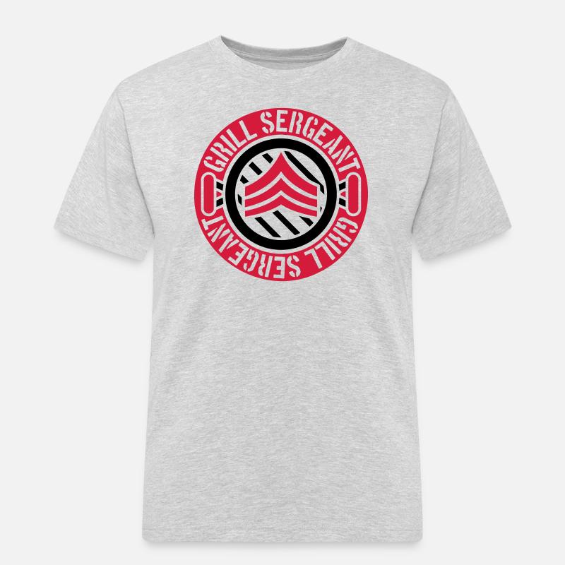 Barbecue Grill Sergeant Stempel - Männer Workwear T-Shirt - Grau meliert