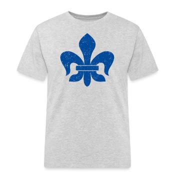 Fleur-de-lis / Lily - Men's Workwear T-Shirt - heather grey - Front - AI Model Male 185 dark (185cm)
