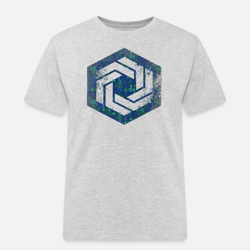 hexagon programming programmer coding geometric - Men's Workwear T-Shirt - heather grey