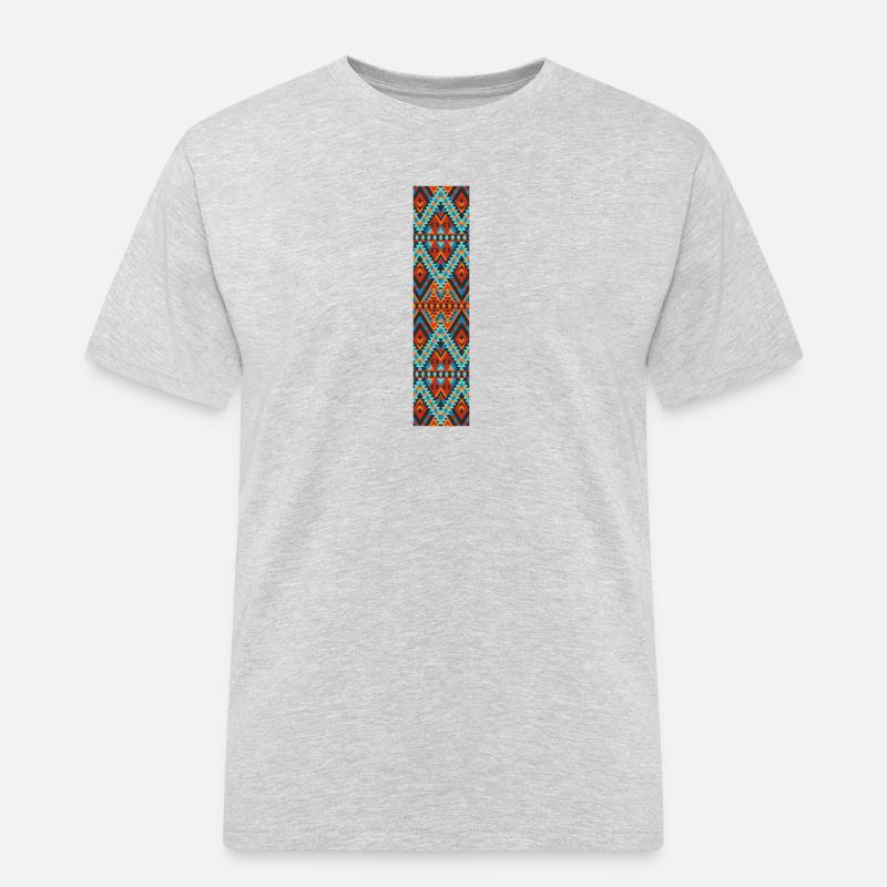 Buchstabe I- Boho-Design, buntes Monogramm - Männer Workwear T-Shirt - Grau meliert