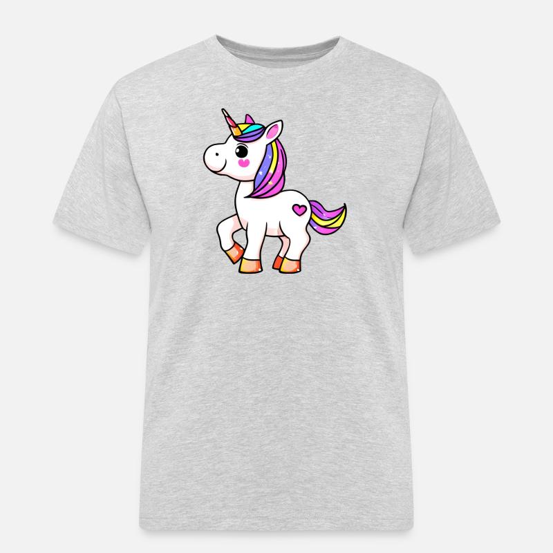 Einhorn Fabeltier Mädchen Einhörner - Männer Workwear T-Shirt - Grau meliert