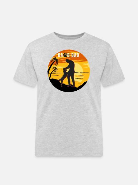 Dawg Dad Sunset Design - Men's Workwear T-Shirt - heather grey