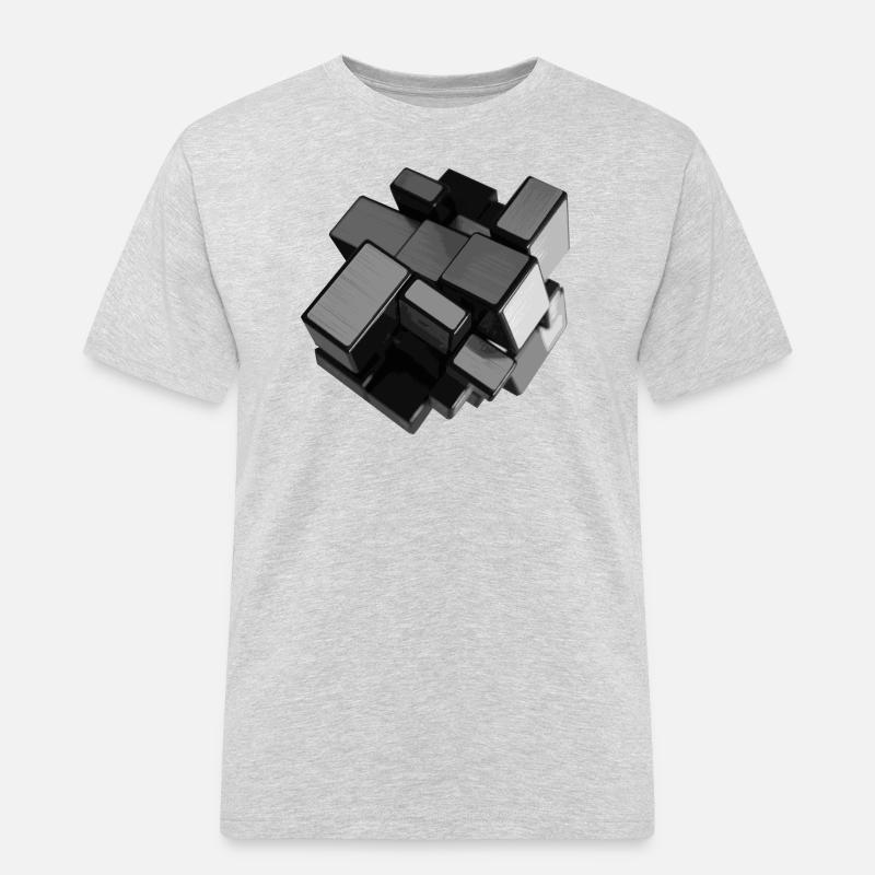 Silver-grey unstructured cube in perspective - Men's Workwear T-Shirt - heather grey