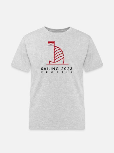 Sailing Croatia 2023 - Männer Workwear T-Shirt - Grau meliert