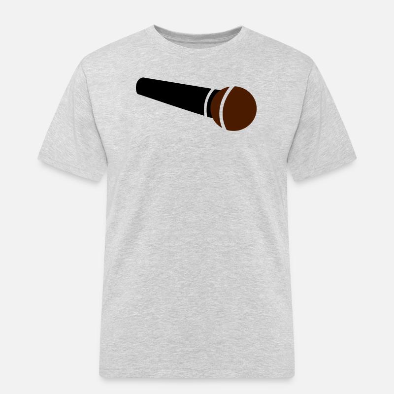 Mikrofon - Männer Workwear T-Shirt - Grau meliert