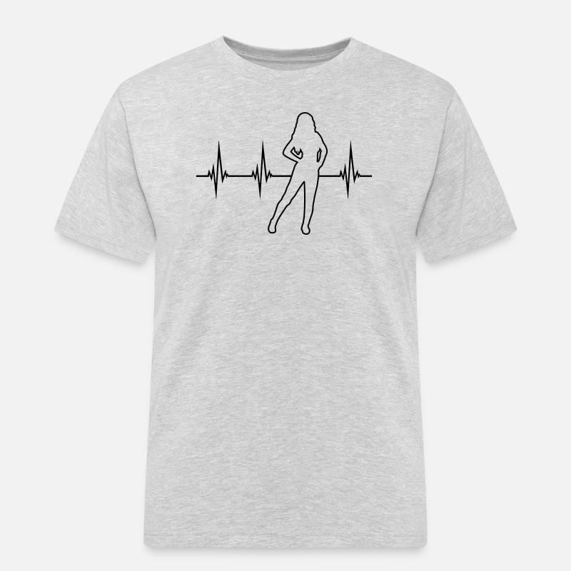 Frequenz Hot Girl - Männer Workwear T-Shirt - Grau meliert