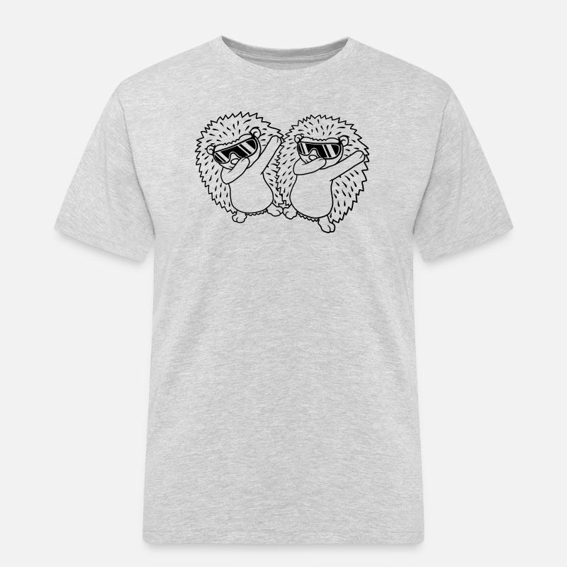 Team 2 dabbing Igel - Männer Workwear T-Shirt - Grau meliert