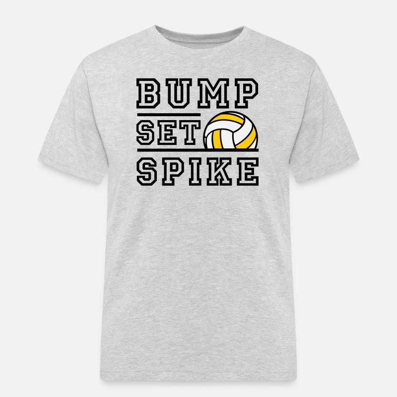 Bump Set Spike - Farbwechsel möglich - Männer Workwear T-Shirt - Grau meliert