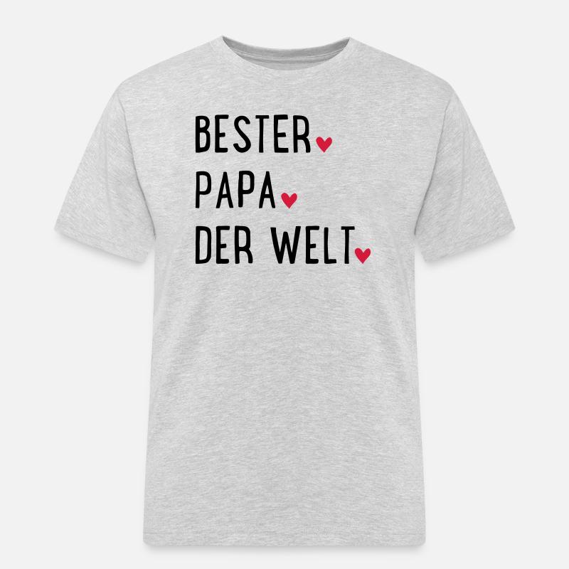 Bester Papa der Welt - Männer Workwear T-Shirt - Grau meliert