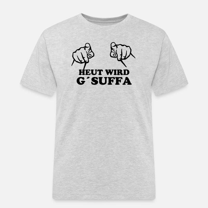 heut_wird_gsuffa - Männer Workwear T-Shirt - Grau meliert