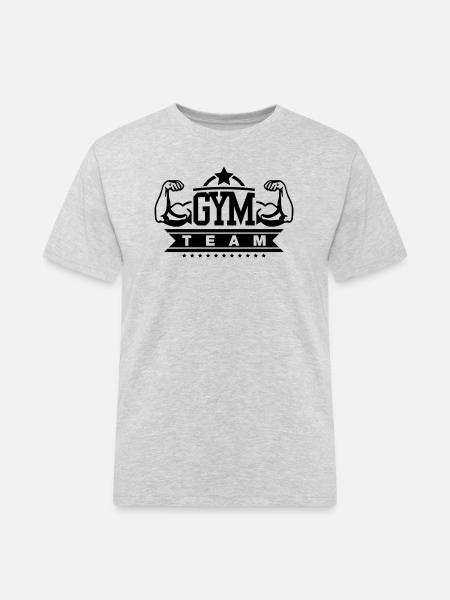 gym_team_yu1 - Männer Workwear T-Shirt - Grau meliert