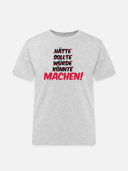 haette_sollte_wuerde_koennte_machen_02 - Männer Workwear T-Shirt - Grau meliert