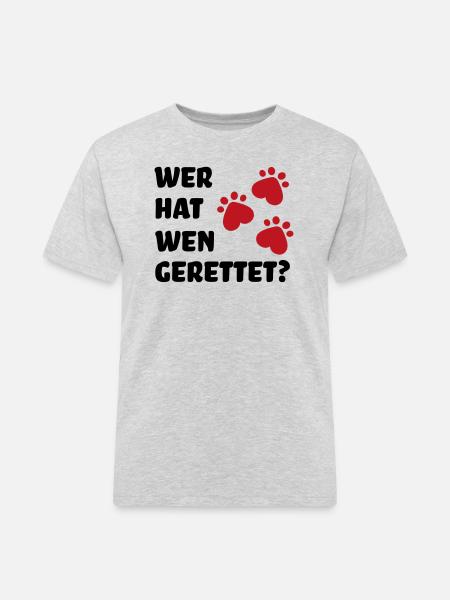 Tierschutz Hund - Männer Workwear T-Shirt - Grau meliert