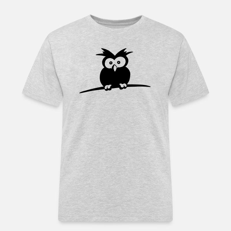 kleene Eule - Männer Workwear T-Shirt - Grau meliert