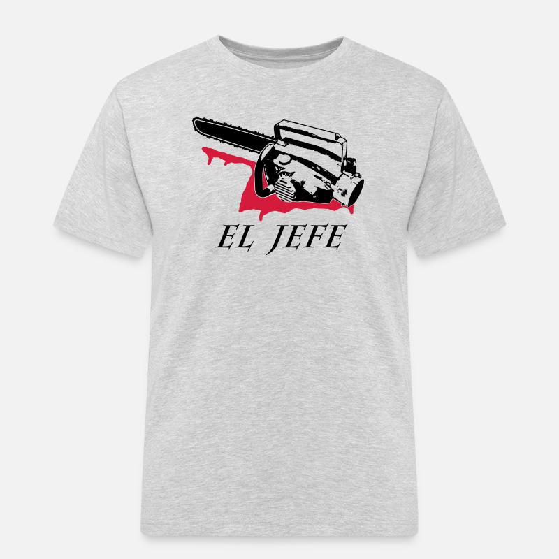el jefe - Männer Workwear T-Shirt - Grau meliert