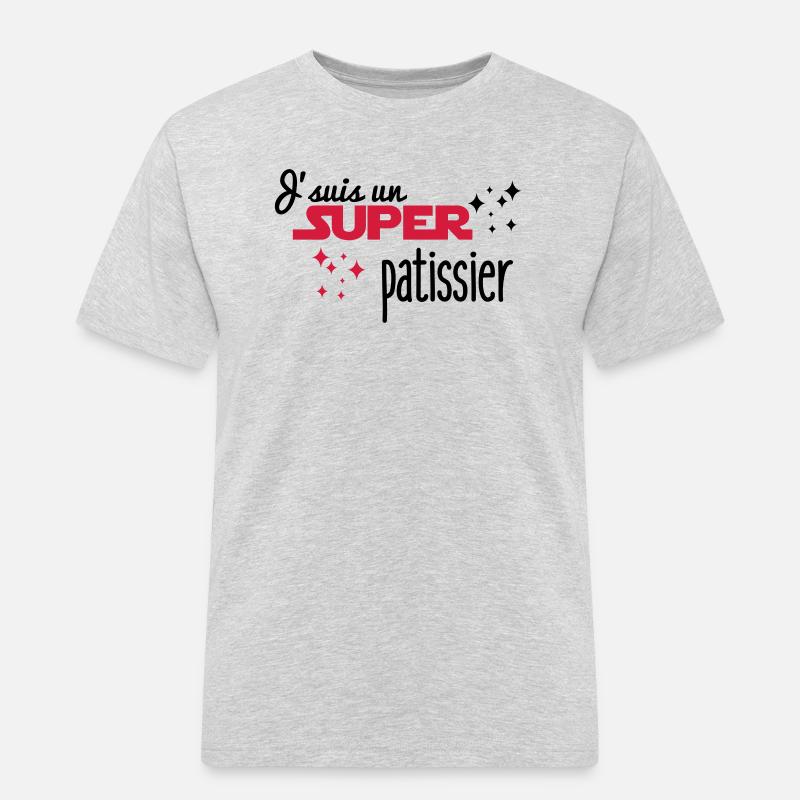Ich bin ein großer Gebäck - Männer Workwear T-Shirt - Grau meliert