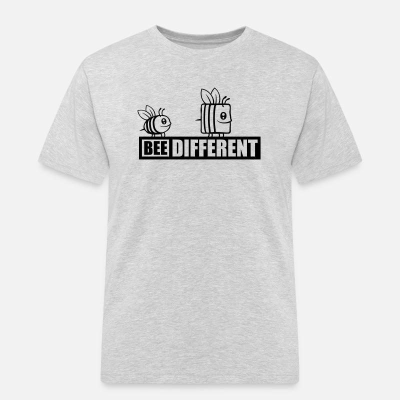 bee different Spruch Zitat - Männer Workwear T-Shirt - Grau meliert