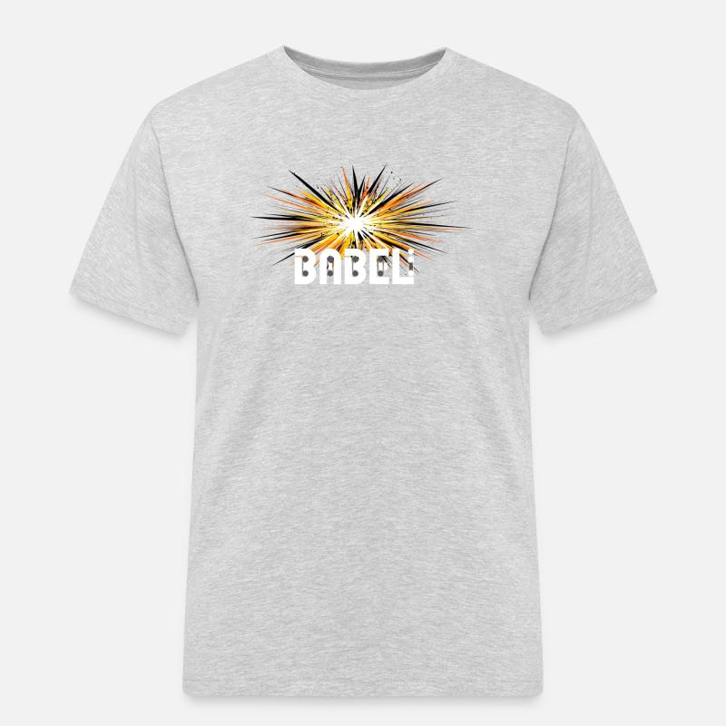 EXPLODING STAR BABELI - Men's Workwear T-Shirt - heather grey