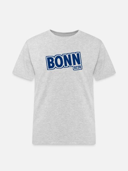 Bonn 0228 Vorwahl - Männer Workwear T-Shirt - Grau meliert