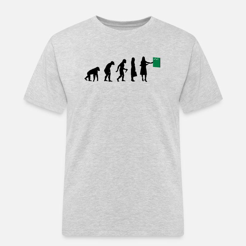 Lehrer Evolution - Männer Workwear T-Shirt - Grau meliert