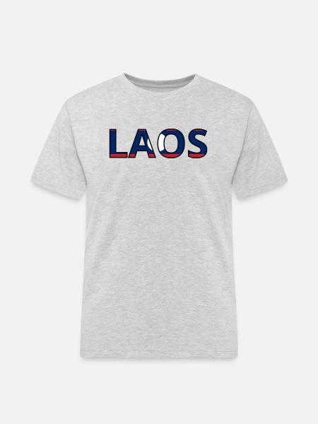 Drapeau Laos - T-shirt Workwear homme - gris chiné