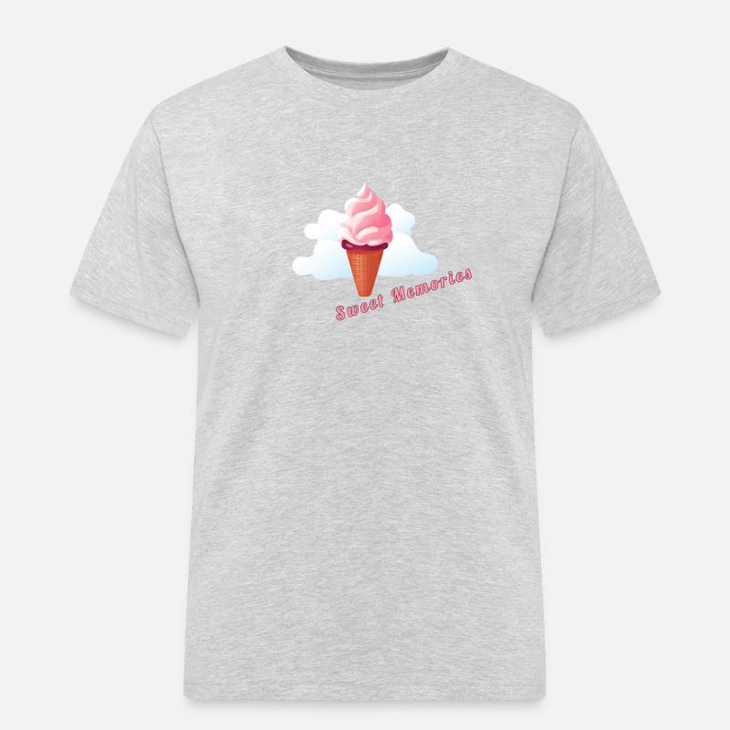 Minimalistisches Eiscreme-Design: Ansprechende Illustration - Männer Workwear T-Shirt - Grau meliert