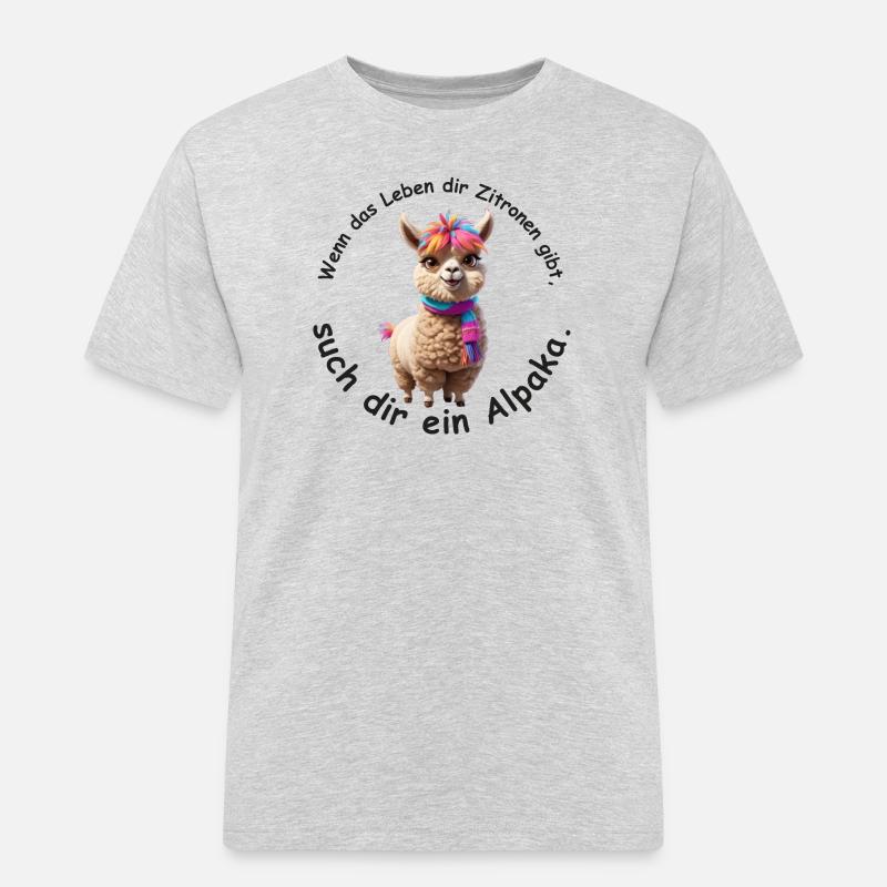 Such dir ein Alpaka - Männer Workwear T-Shirt - Grau meliert