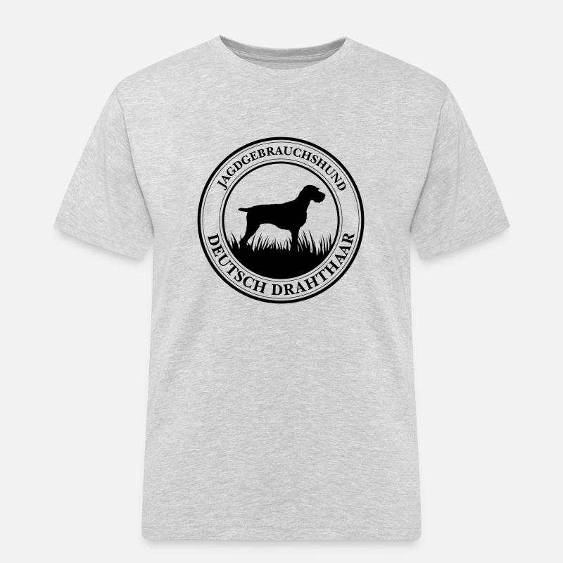 Deutsch Drahthaar Jagdgebrauchshund Jagdhunde - Männer Workwear T-Shirt - Grau meliert