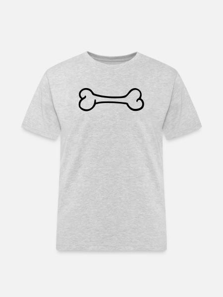 Knochen - Männer Workwear T-Shirt - Grau meliert