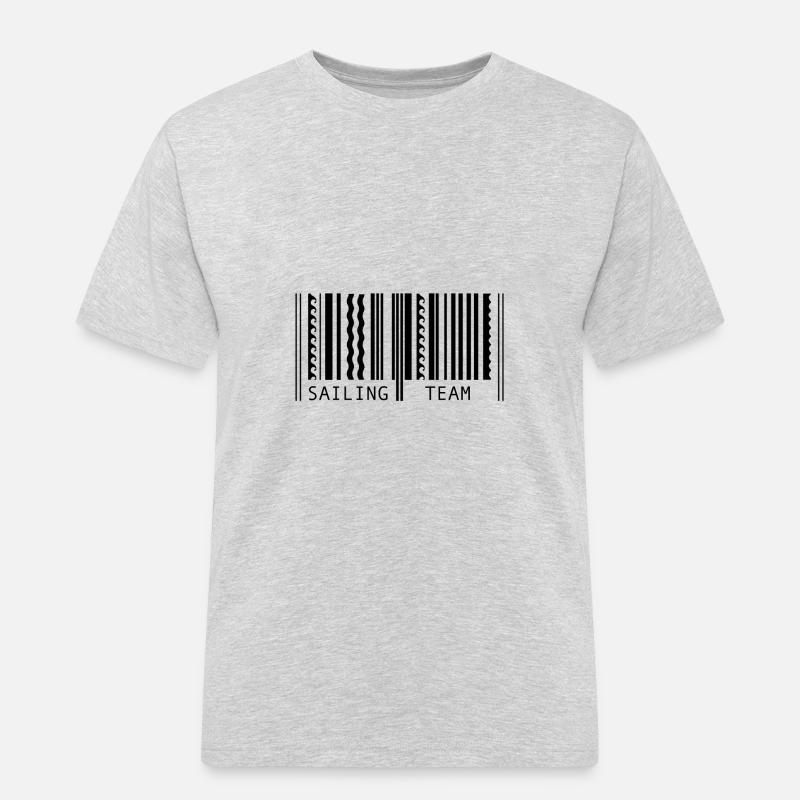 Nautischer Barcode - Männer Workwear T-Shirt - Grau meliert
