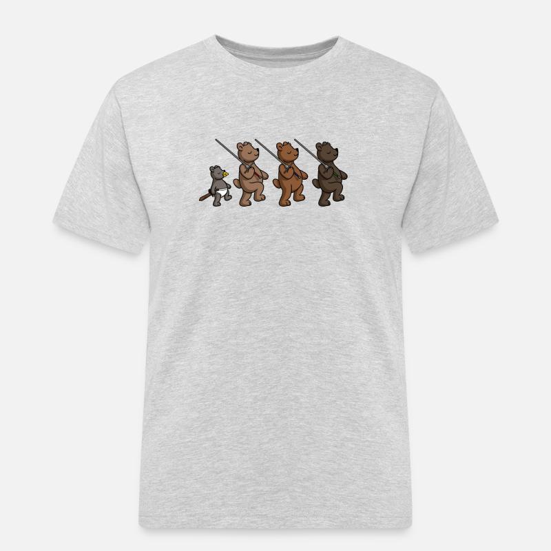 Schwerterbärchen - Männer Workwear T-Shirt - Grau meliert