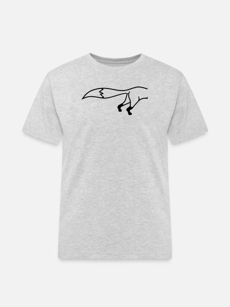 semi backside fox nice design cool cartoon cartoon - Men's Workwear T-Shirt - heather grey