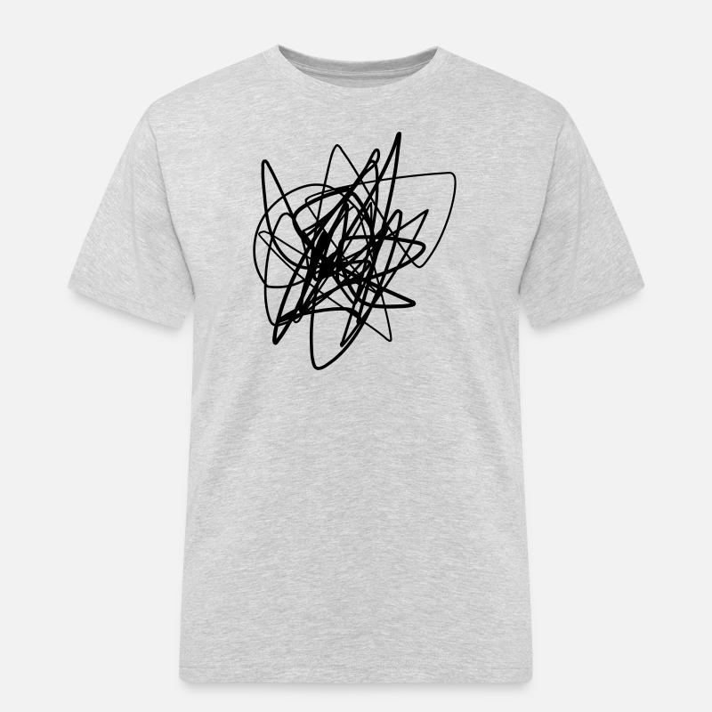 Scribbled chaotic strokes pattern - Men's Workwear T-Shirt - heather grey