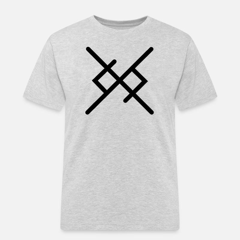 Ewige Liebe in Wikingerrunen - Männer Workwear T-Shirt - Grau meliert