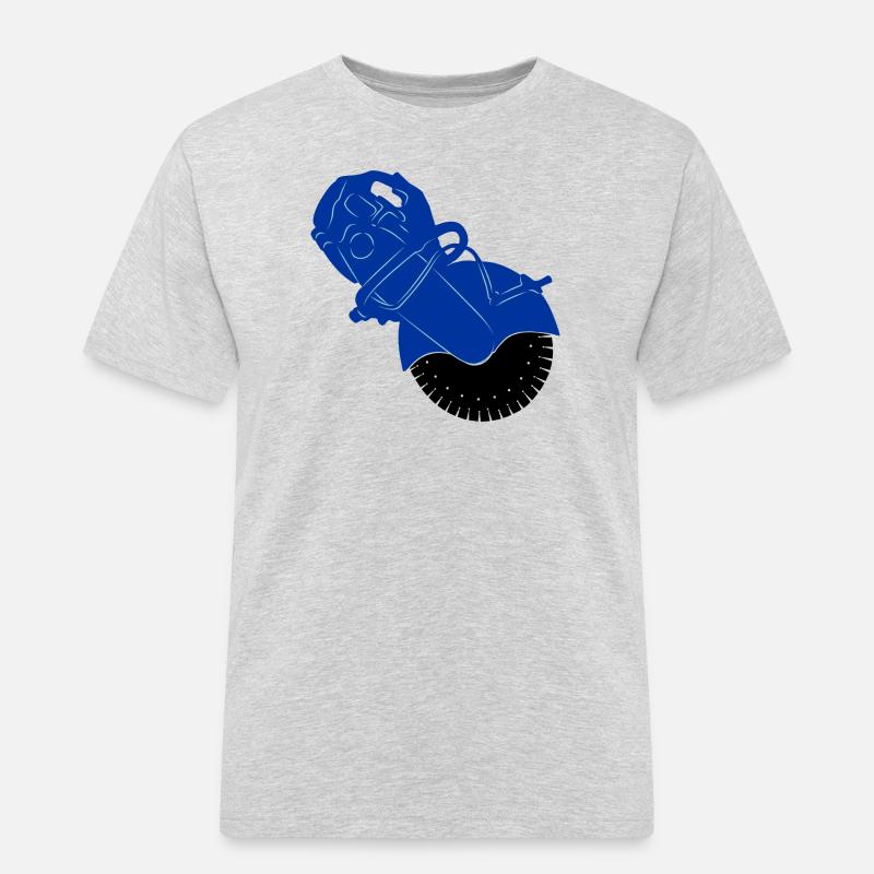 Pflastersteinsäge oder Steinsägemaschine - Männer Workwear T-Shirt - Grau meliert