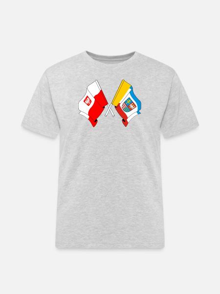 Drapeau Pologne, Sainte-Croix - T-shirt Workwear homme - gris chiné