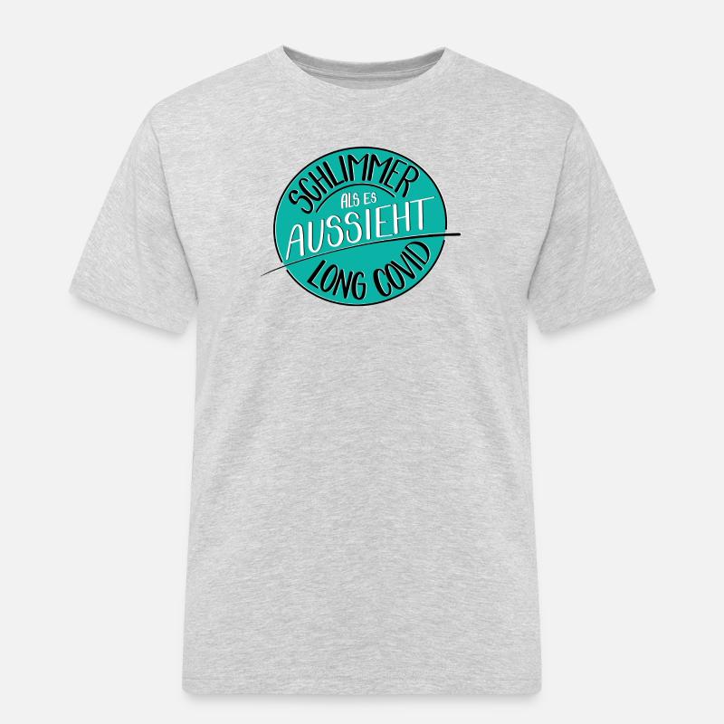 Schlimmer als es aussieht, Long Covid - Männer Workwear T-Shirt - Grau meliert