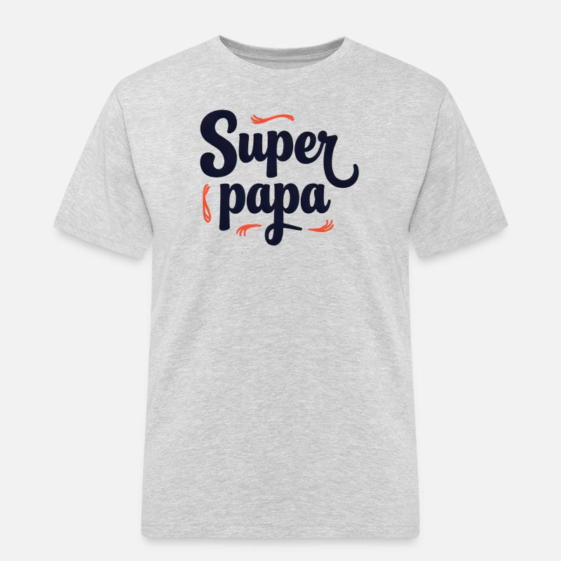 Super papa script couture - T-shirt Workwear homme - gris chiné