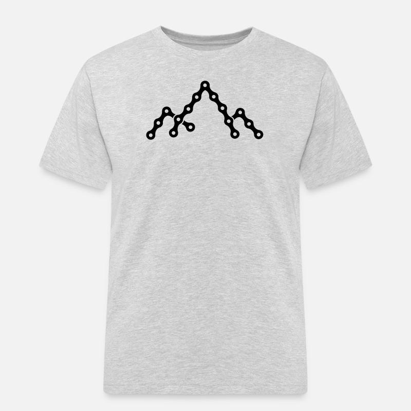 Fahrradkette mit Bergsilhouette - Männer Workwear T-Shirt - Grau meliert