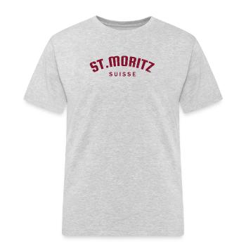 St. Moritz - Suisse - Schweiz - Swiss - Männer Workwear T-Shirt - Grau meliert - Vorne - AI Model Male 185 dark (185cm)