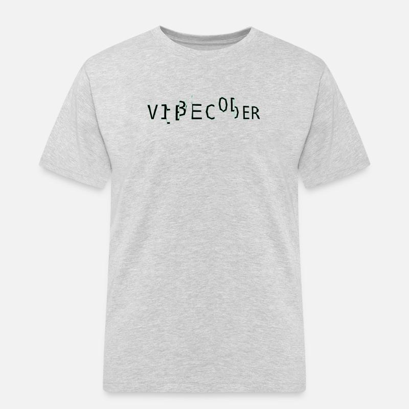 vibecoder_mono Glitch - Männer Workwear T-Shirt - Grau meliert