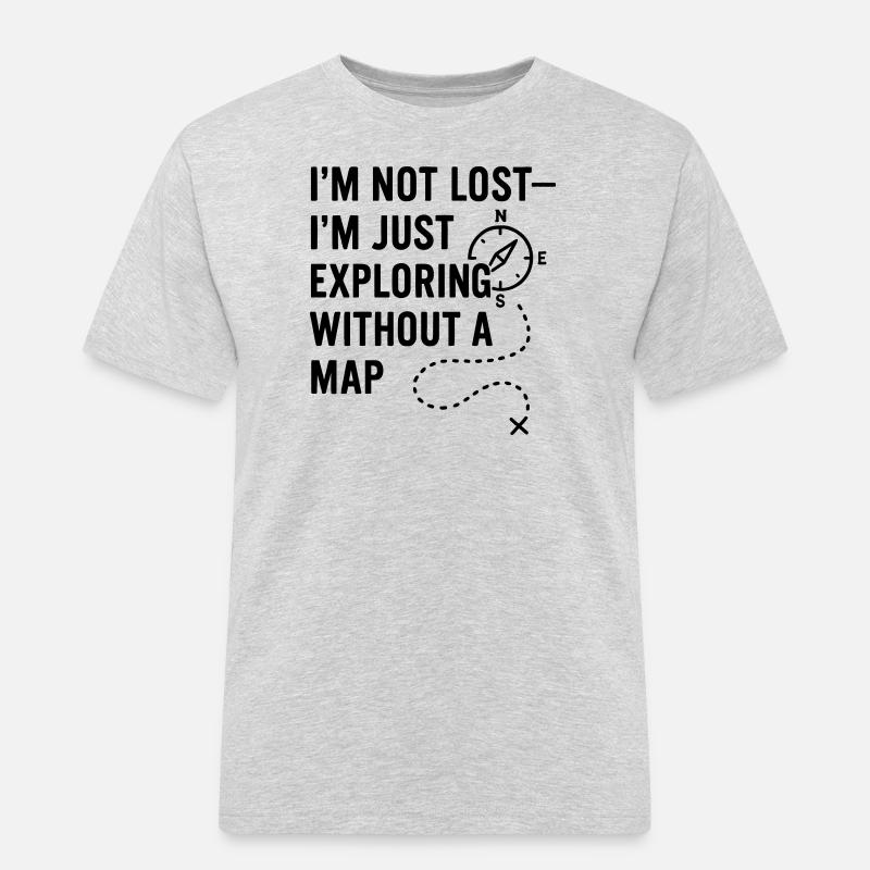 0002 explore without map - Männer Workwear T-Shirt - Grau meliert