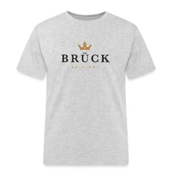 Brück Original Familienlogo - Männer Workwear T-Shirt - Grau meliert - Vorne - AI Model Male 185 dark (185cm)