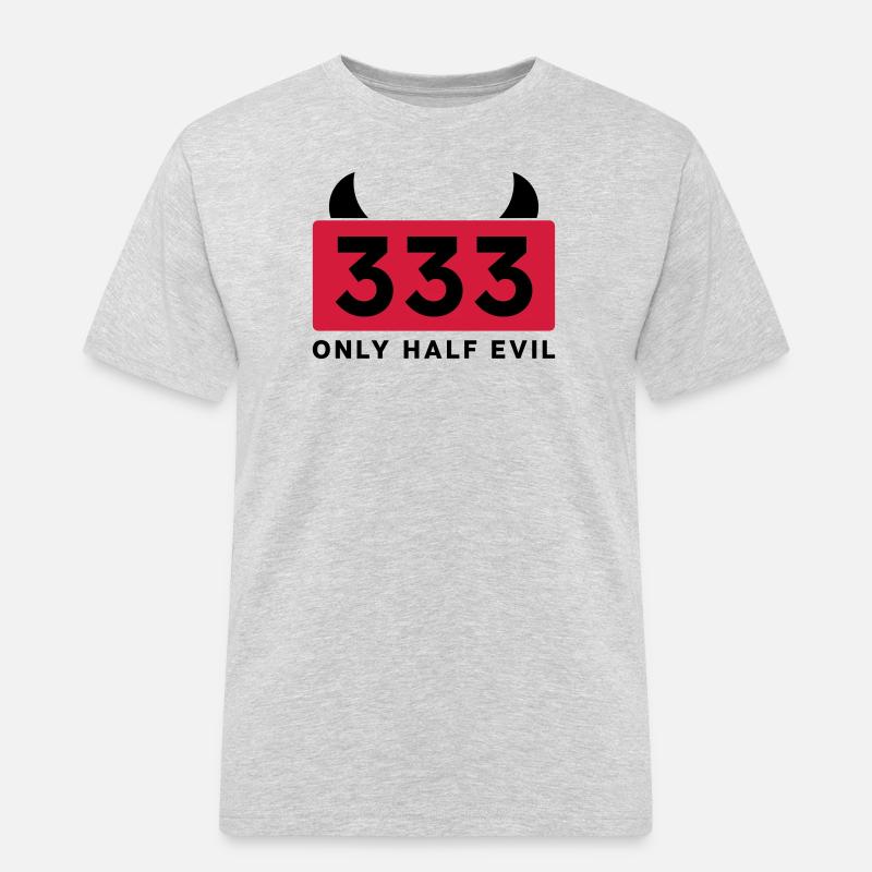 333 - ONLY HALF EVIL - Männer Workwear T-Shirt - Grau meliert