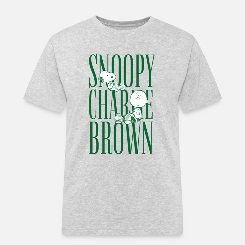 Peantus Design con Snoopy e Charlie Braun - Maglietta da lavoro per uomo - grigio melange