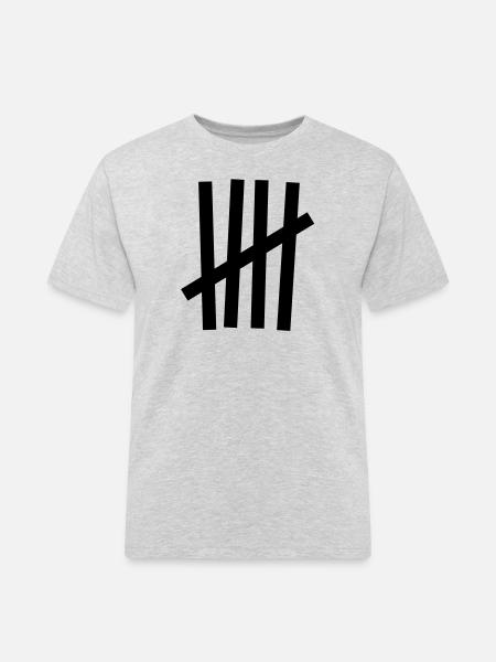 Tally 5 strokes - Men's Workwear T-Shirt - heather grey