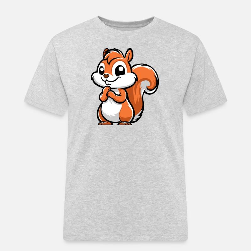 Freches kleines Eichhörnchen - Männer Workwear T-Shirt - Grau meliert