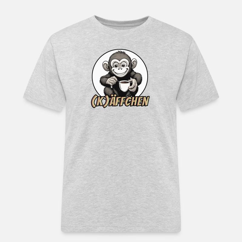 Käffchen - Männer Workwear T-Shirt - Grau meliert