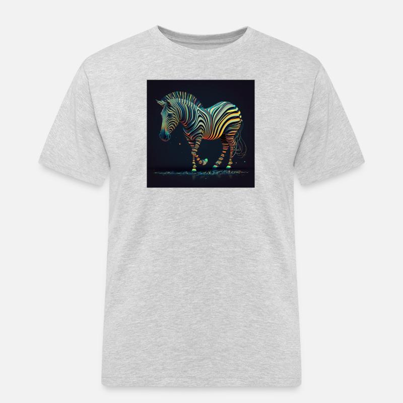 Farbiges Zebra, einzigartiges Design - Männer Workwear T-Shirt - Grau meliert