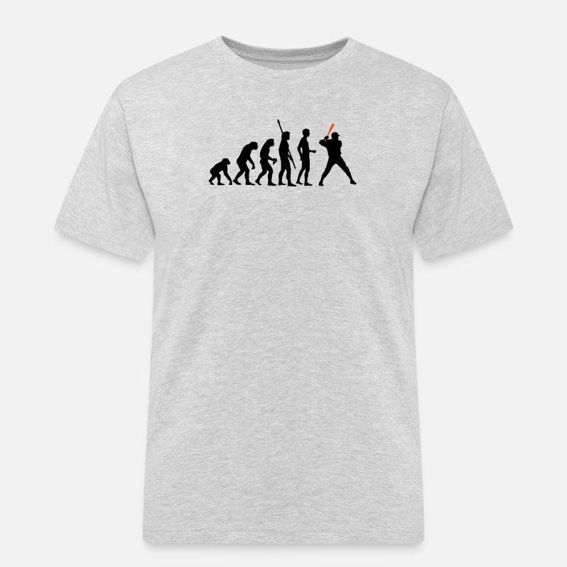 evolution_baseball_2c - Männer Workwear T-Shirt - Grau meliert